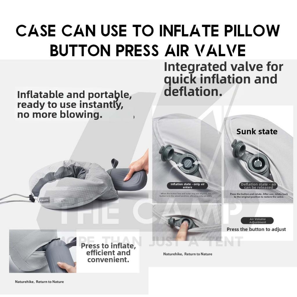Naturehike Air Neck Pillow with 3D Shoulder Back Support Travel Bantal Leher Kereta Bantal Travel U Shape CNK2550WS040