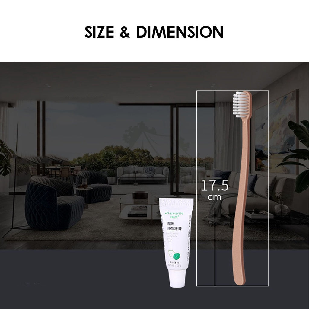 Luxury Elegant Disposable Toothbrush Set Dental Kit with Toothpaste Premium Set For Airbnb Hotel Camping Rose Gold Black