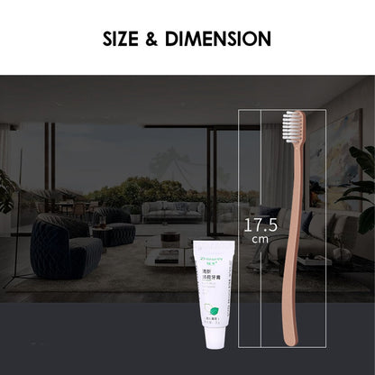 Luxury Elegant Disposable Toothbrush Set Dental Kit with Toothpaste Premium Set For Airbnb Hotel Camping Rose Gold Black