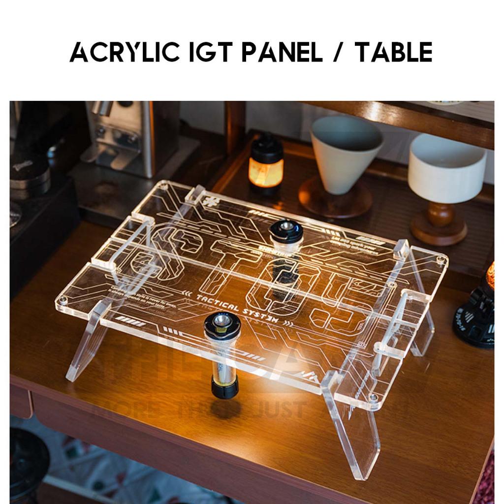 Shinetrip Arcylic IGT Panel / Stool Coffee Table Tactical Style Module Expansion Light Lamp Transparent Black Meja A568