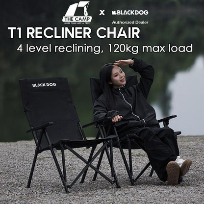 Blackdog T1 Recliner Chair Portable Adjustable Arm Rest Reclining Outdoor Camping High Back CBD2550JJ053 CBD2450JJ042