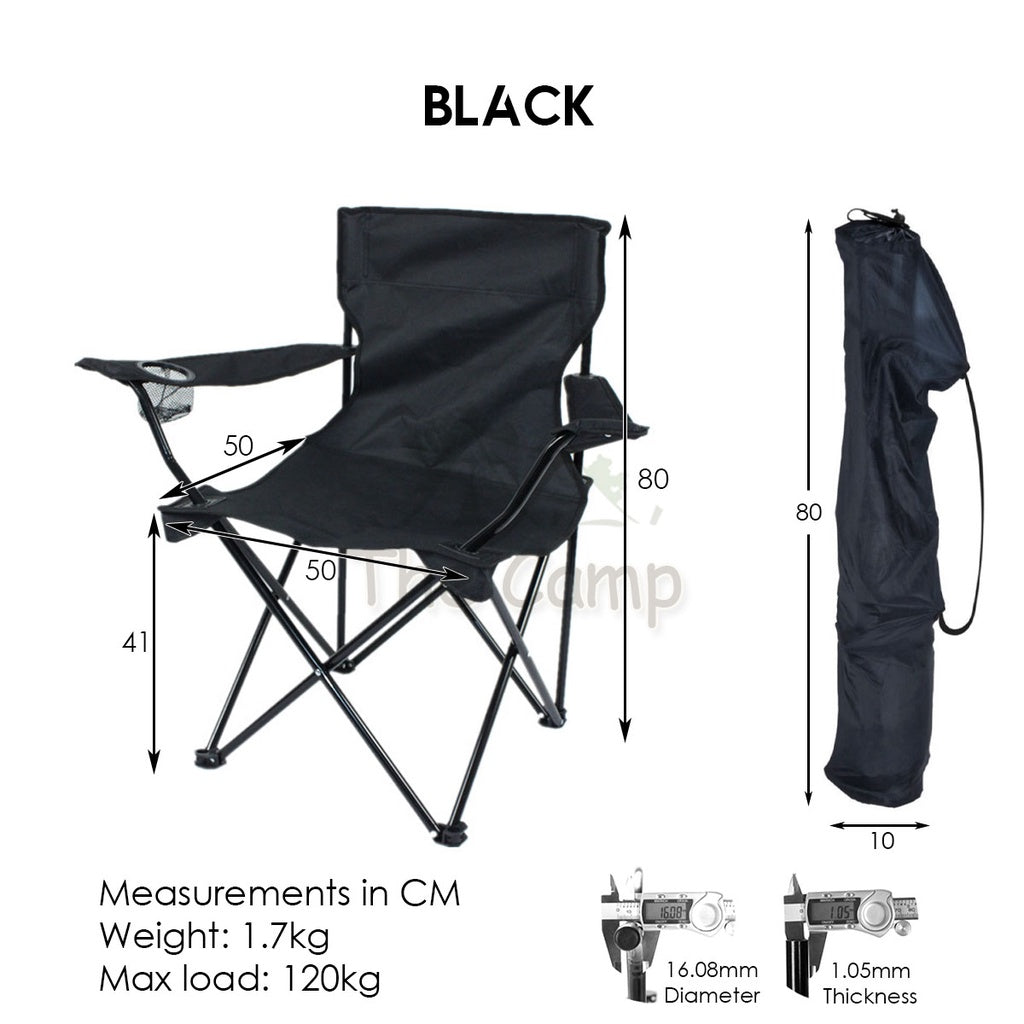 Camping XL Foldable Chair Portable Stool Large Sturdy Light Lightweight Canvas Hiking Family