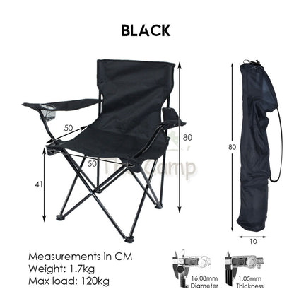 Camping XL Foldable Chair Portable Stool Large Sturdy Light Lightweight Canvas Hiking Family