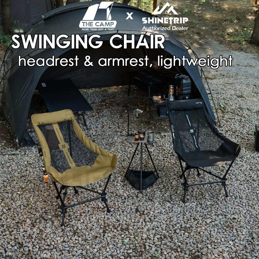 Shinetrip Swinging Chair Adjustable Height Headrest Armrest Outdoor Camping Rocking Kerusi Healing Highback A598