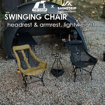 Shinetrip Swinging Chair Adjustable Height Headrest Armrest Outdoor Camping Rocking Kerusi Healing Highback A598
