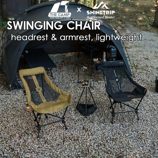 Shinetrip Swinging Chair Adjustable Height Headrest Armrest Outdoor Camping Rocking Kerusi Healing Highback A598
