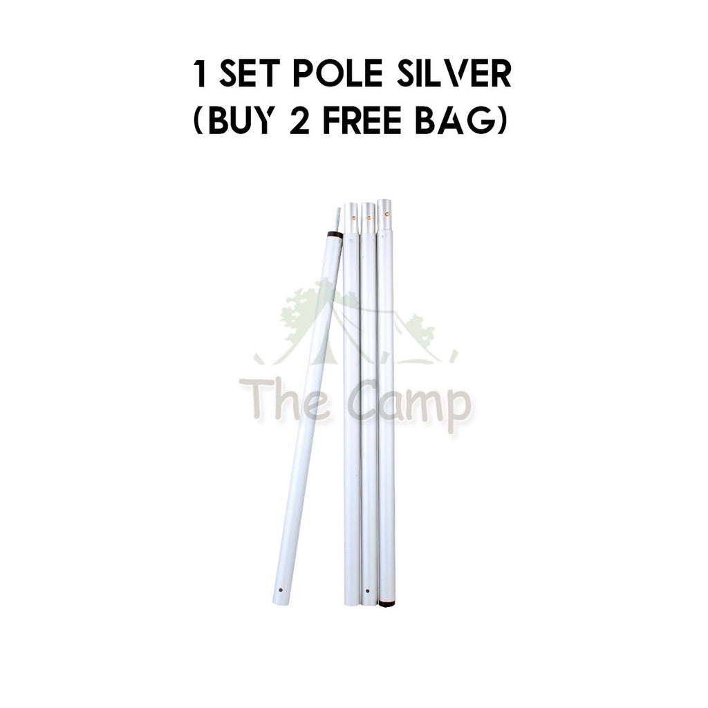 Camping Flysheet Tarp Pole 32mm Heavy Duty Fixed Rod Tent Aluminium Long 2.8m Stand Awning Canvas Canopy Tiang