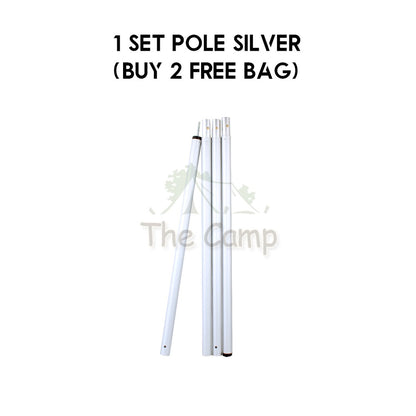 Camping Flysheet Tarp Pole 32mm Heavy Duty Fixed Rod Tent Aluminium Long 2.8m Stand Awning Canvas Canopy Tiang