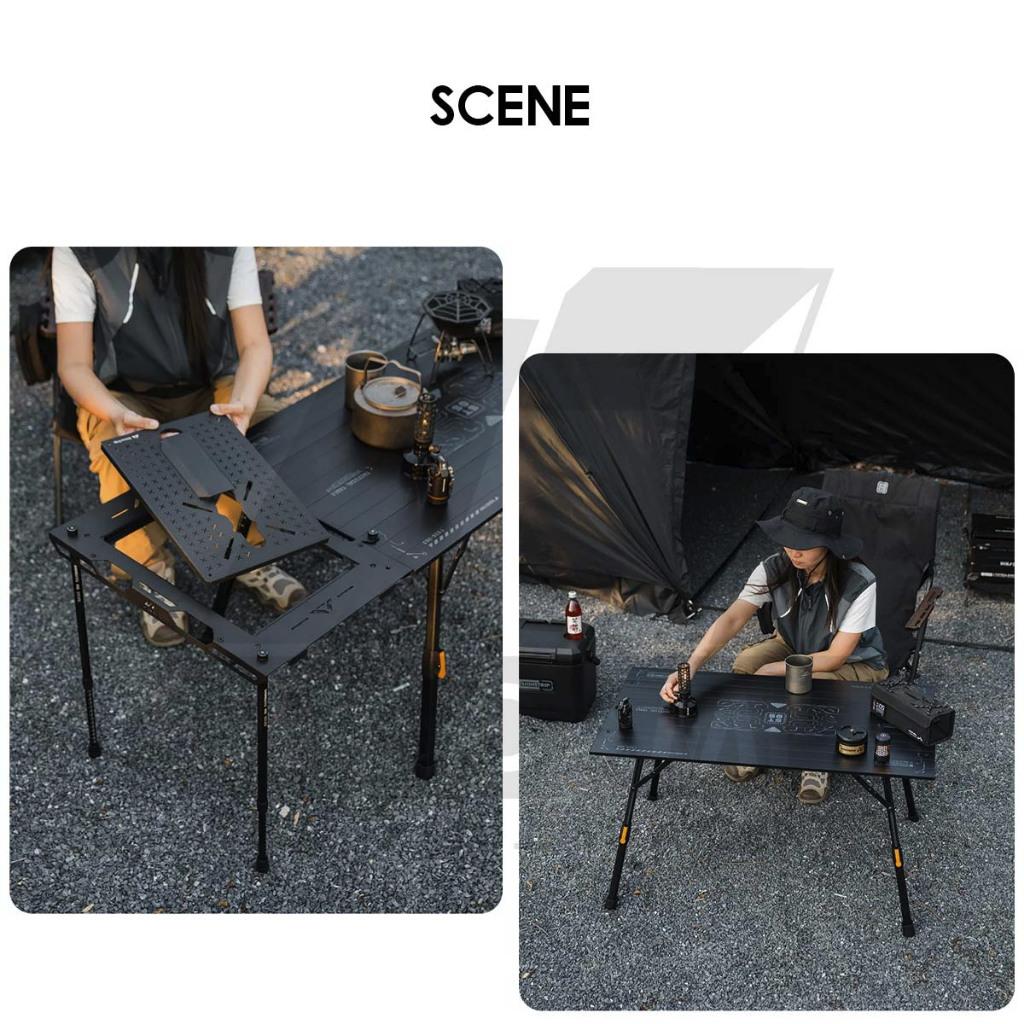 Shinetrip 4 Fold Table Adjustable Height Aluminium Alloy 1 piece Design Tactical Side Expansion IGT Panel A599