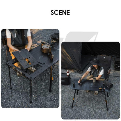 Shinetrip 4 Fold Table Adjustable Height Aluminium Alloy 1 piece Design Tactical Side Expansion IGT Panel A599