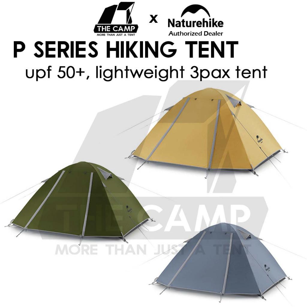 Naturehike P Series Tent 3 Person 2pax 3pax Waterproof Ultralight Hiking UPF50 Outdoor Camping Khemah NH18Z033-P