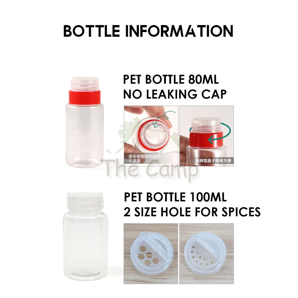 CLS Outdoor Camping Ingredient Storage Bag with 6 Bottle Jar Container Spice Foldable Compact Hiking Cooking Fishing