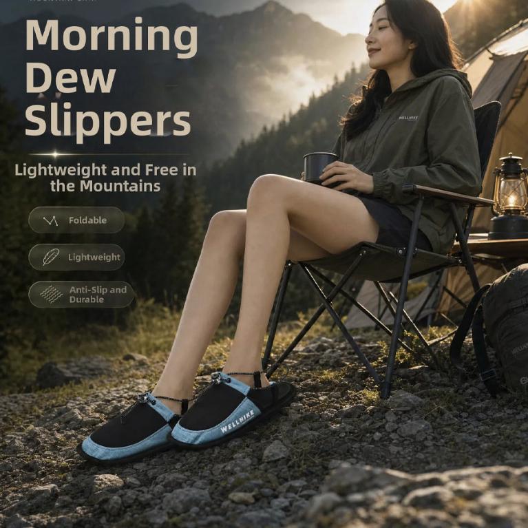 Wellhike SWS Foldable Slipper Shoes Sandal Outdoor Camping Indoor Beach Hotel Home Quick Dry Anti Slip Wading