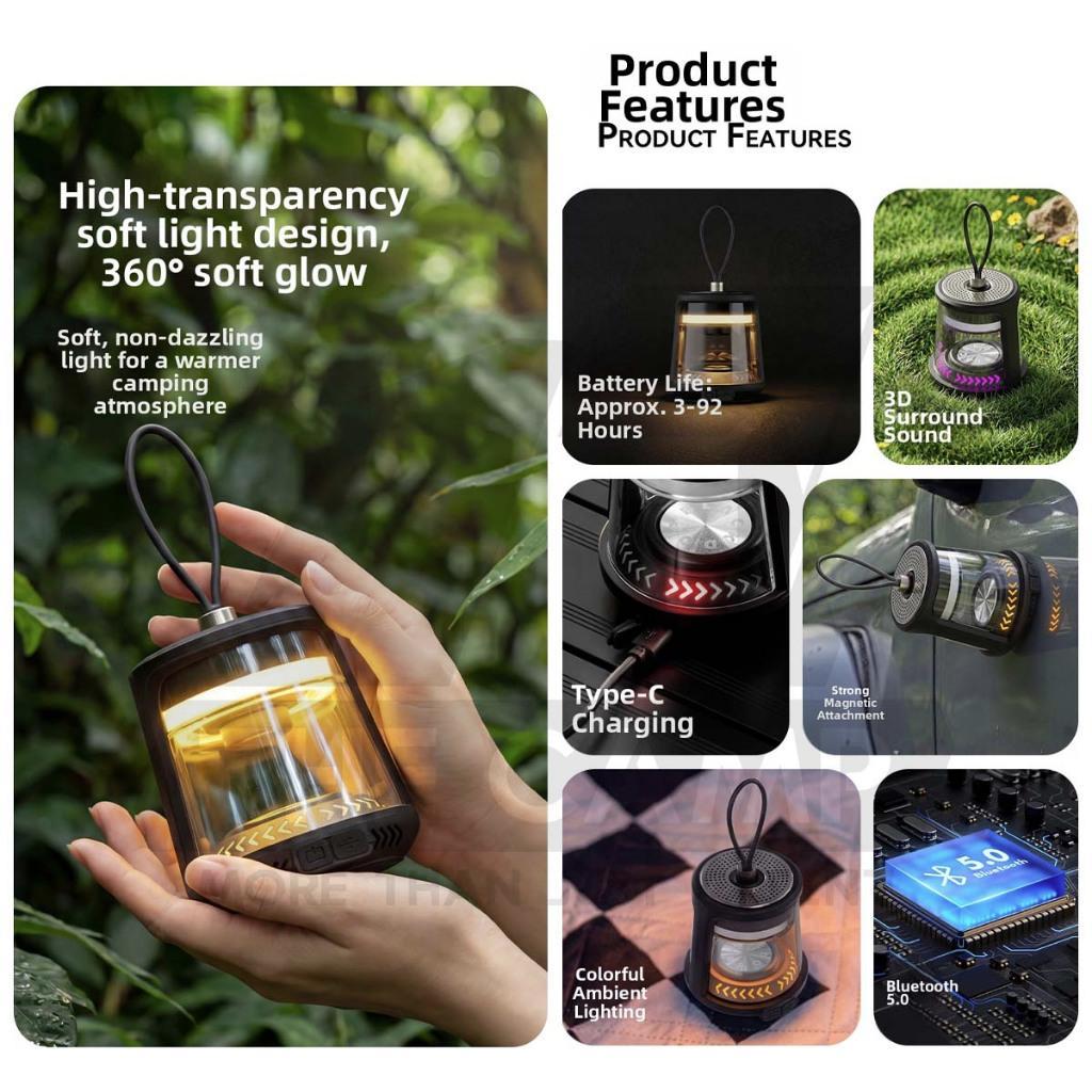 Blackdog Bluetooth Speaker Light ZM046 Multipurpose Rechargeable Lamp Outdoor Camping Lampu Terang CBD2550ZM046