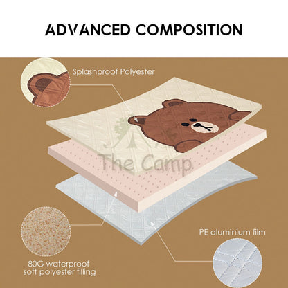 Mobi Garden Portable Carpet Line Friends Collaboration Large Compact 2 3 4 People Picnic Mat Splashproof Outdoor Camp