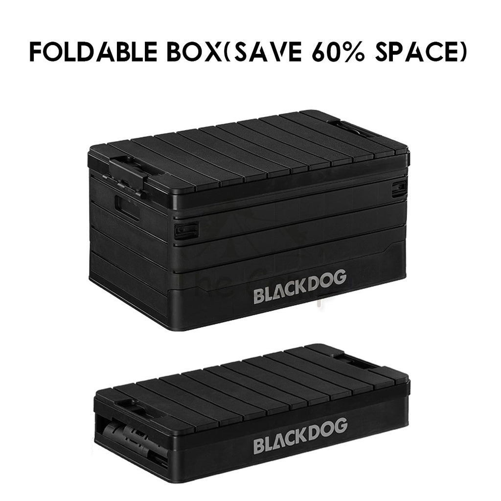 Blackdog Camping Folding Storage Box 60L Foldable Multipurpose Black Box with Table Top Chair Tent Flysheet Bed