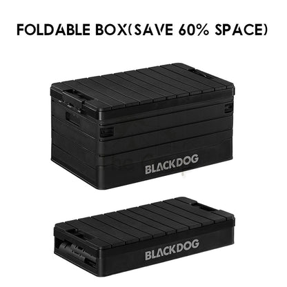 Blackdog Camping Folding Storage Box 60L Foldable Multipurpose Black Box with Table Top Chair Tent Flysheet Bed