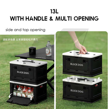 Blackdog Foldable Box Folding Storage Box Handle Outdoor Camping Portable Compact Size Black CBD2550XB015 CBD2550XB014