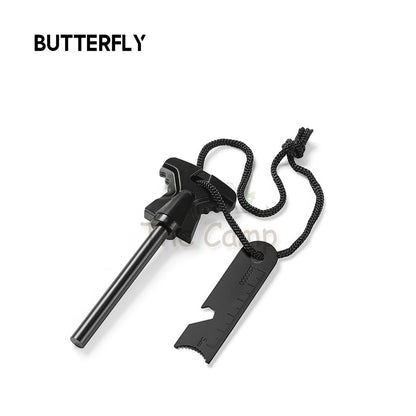 Outdoor Magnesium Fire Starter Ferro Rod Flint Stone with Ruler Camping Api Batu Emergency Survival Spark Lighter