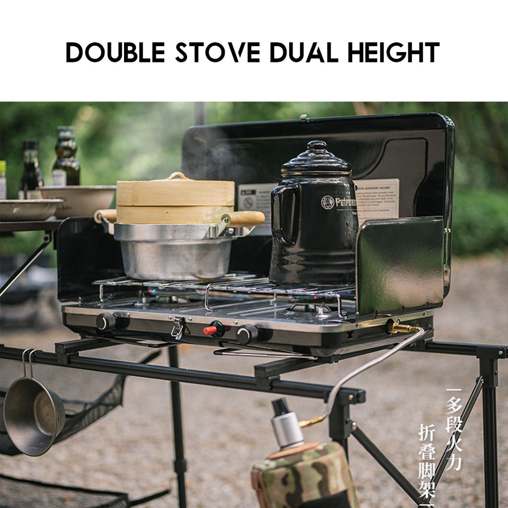 Naturehike Portable Suitcase Double Head Furnace Gas Stove Foldable 3000W Outdoor Camping Folding Burner BBQ NH22RJ001
