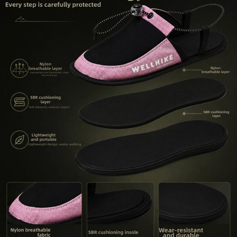 Wellhike SWS Foldable Slipper Shoes Sandal Outdoor Camping Indoor Beach Hotel Home Quick Dry Anti Slip Wading