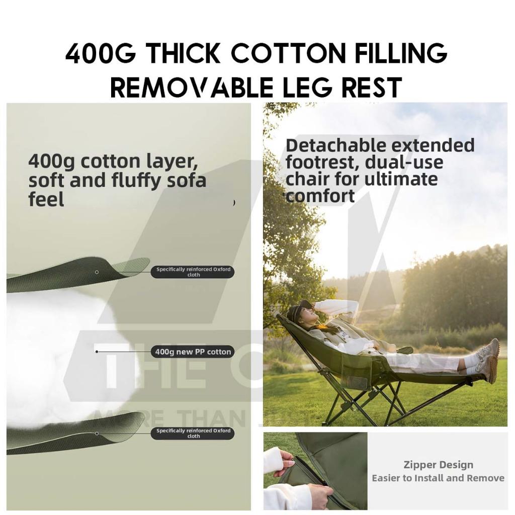Naturehike SeaStar Cotton Filled Reclining Chair Footrest Leg Rest High Back Recliner Kerusi Healing CampingCNK2450JJ020