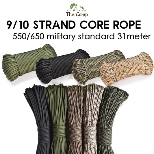 9 / 10 Strand Core 4mm 31m 100m Paracord Rope Parachute Cord Military Standard Lanyard Flysheet Tarp Tent Camping Survi
