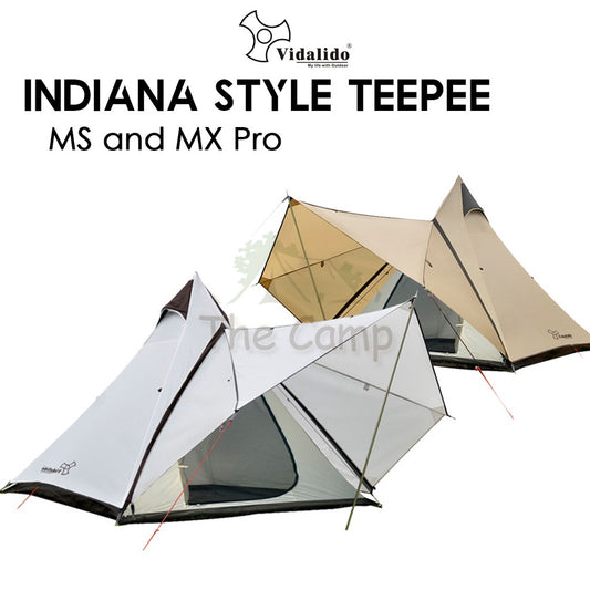 Vidalido Camping Teepee Tent MS MX Pro Large Space 2 3 4 People Quick Fast Silver Coated Rainproof Camp UPF50+