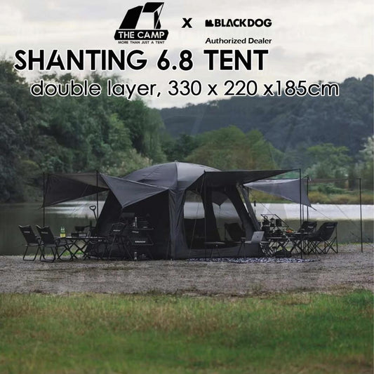 Blackdog ShanTing 6.8 Manual Tent Easy Set Up Outdoor Camping Fly Sheet Extension Black Coating PU5000 CBD2450WS050