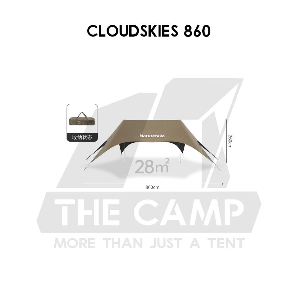 Naturehike Cloud Skies PRO 860 960 Tarp Flysheet TiBlack Coating Outdoor Camping Waterproof Awning Mesh CNK2650WS023