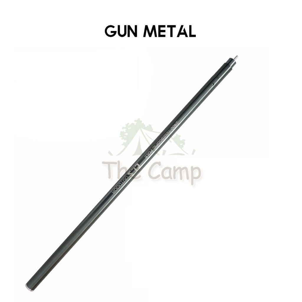 Telescopic Adjustable Flysheet Pole 2.4meter Camping Aluminium Alloy Lightweight Tent Stand Bag Nail Peg CLS