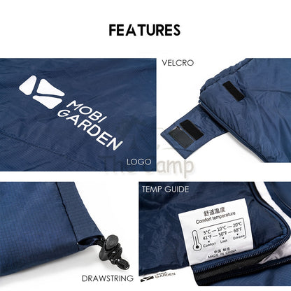 Mobi Garden Envelope Sleeping Bag Ultralight Portable Outdoor Camping Hiking Light Weight Naturehike