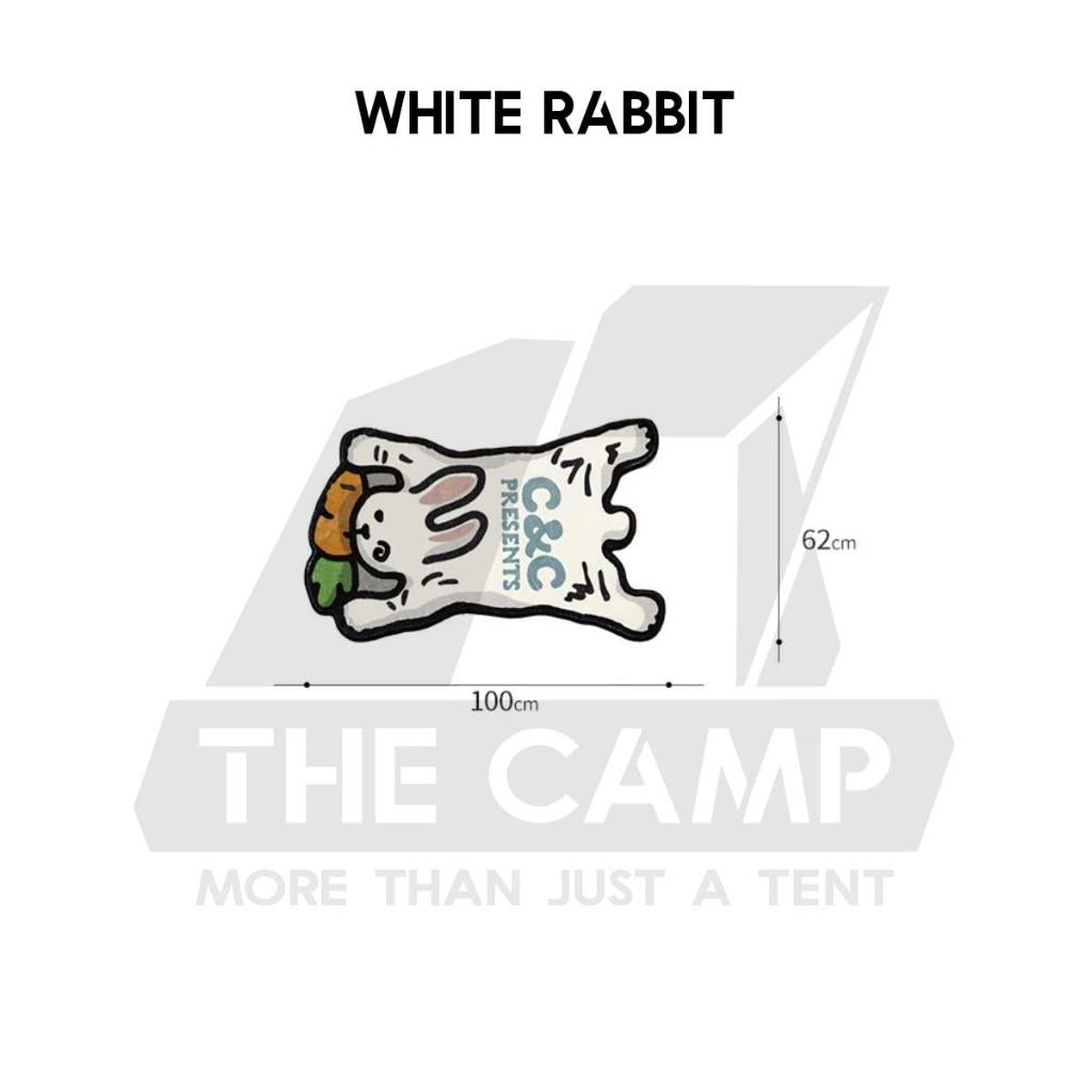 CC Carpet Faux Cashmere Material Unique Rabbit Design Outdoor Camping Tent Mat Rug Soft and Comfortable
