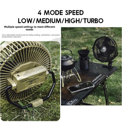 Wellhike SWS Wilderness Tactical Fan 10000mah Battery Swapping Tripod Clip Turbo Outdoor Camping Kipas Angin