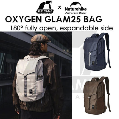 Naturehike Oxygen Glam25 Backpack Laptop Bag 25L Multiple Compartment Light Camping Travel Office Work CNK2650XB016