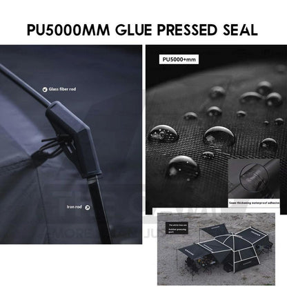 Blackdog ShanTing 6.8 Manual Tent Easy Set Up Outdoor Camping Fly Sheet Extension Black Coating PU5000 CBD2450WS050