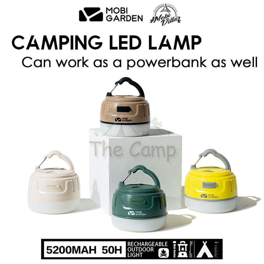 Mobi Garden Camping LED Lamp Portable Light Waterproof Powerbank 5200mAh Magnetic Base Outdoor Gear Equipment Naturehike