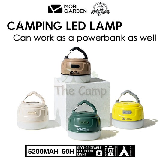 Mobi Garden Camping LED Lamp Portable Light Waterproof Powerbank 5200mAh Magnetic Base Outdoor Gear Equipment Naturehike