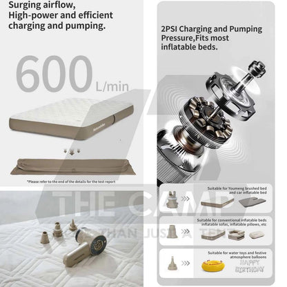 Naturehike Handheld Pump for Air Bed Mattress Tent Inflate Deflate 2psi Flysheet Dome Tarp CNK2450ZM017