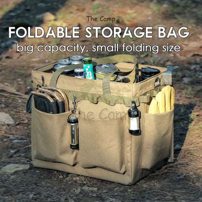 Outdoor Camping Storage Bag Big Capacity Heavy Duty Standable Reinforced Oxford Cloth Hiking Travelling Fishing
