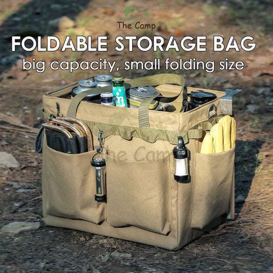 Outdoor Camping Storage Bag Big Capacity Heavy Duty Standable Reinforced Oxford Cloth Hiking Travelling Fishing