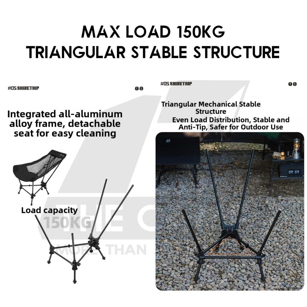 Shinetrip Swinging Chair Adjustable Height Headrest Armrest Outdoor Camping Rocking Kerusi Healing Highback A598