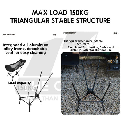 Shinetrip Swinging Chair Adjustable Height Headrest Armrest Outdoor Camping Rocking Kerusi Healing Highback A598