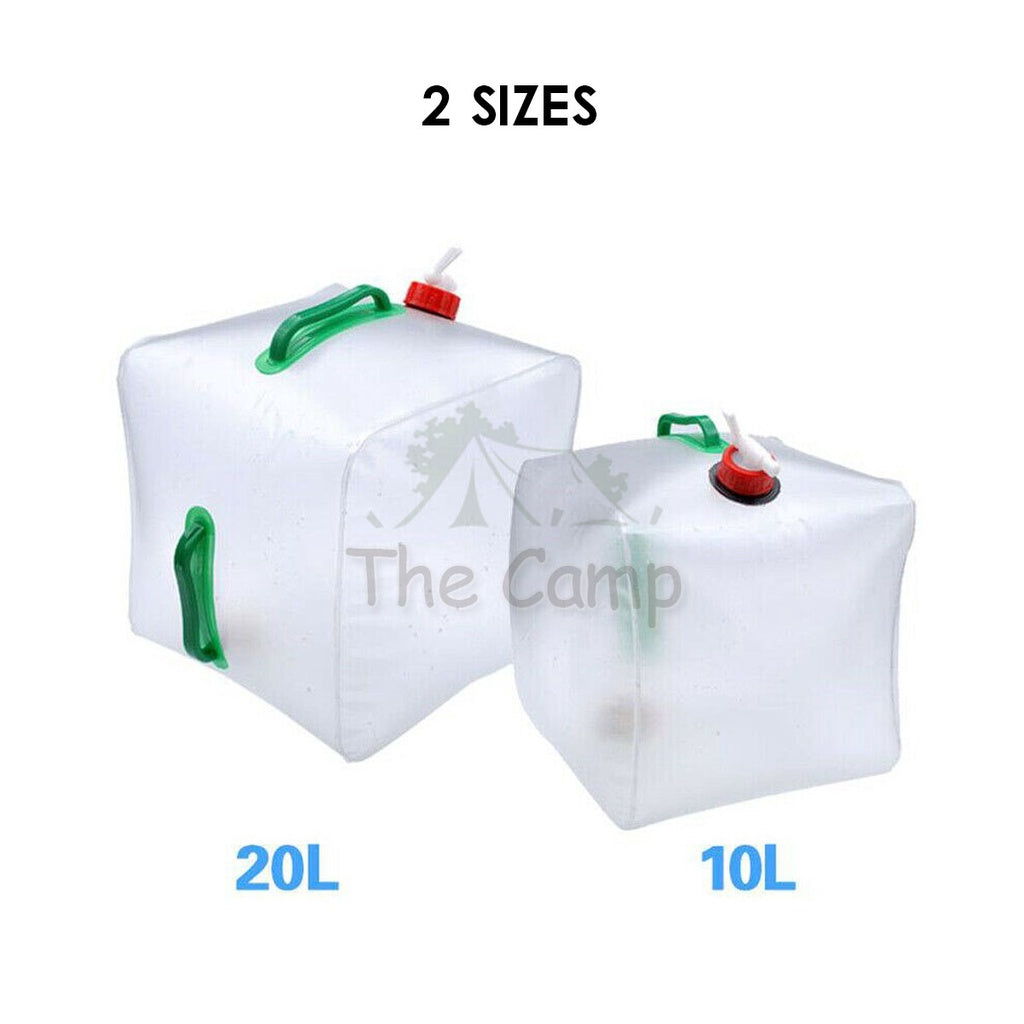 Camping Portable Water Bucket Foldable Collapsible Bag Carrier Container 10L 20L Tap PVC Picnic Fishing Hiking