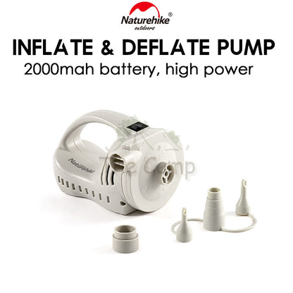 Naturehike Inflate Deflate Air Pump Portable Camping Bed Built in Battery Mattress Tent Flysheet Tarp Table Chair Bag