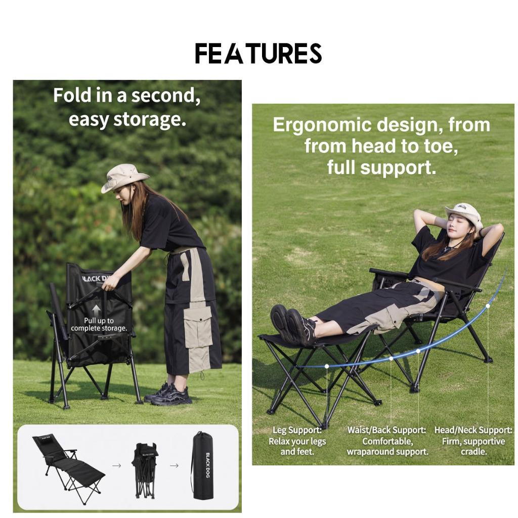 Blackdog Modular Lounge Chair Recliner Stool Foot Rest Folding Adjustable Chair Reclining Outdoor Camping CBD2650JJ016