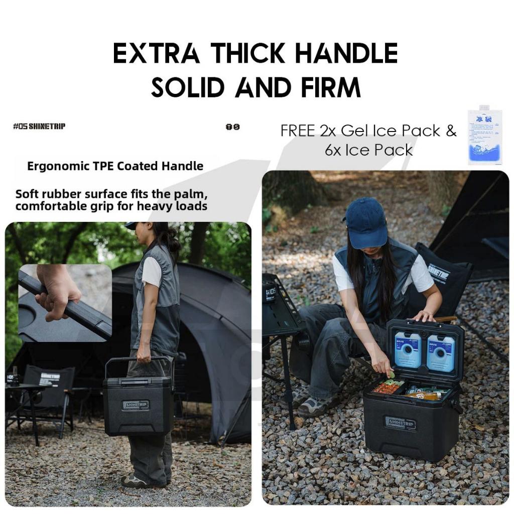 Shinetrip Cooler Box Portable Ice Box 16L 22L Spring Locking 72 hours Cooling Outdoor Camping Peti Ais A608