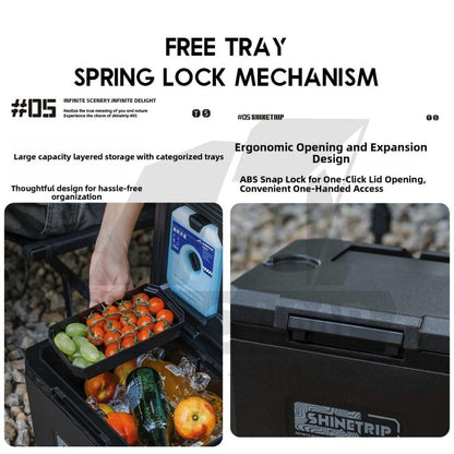Shinetrip Cooler Box Portable Ice Box 16L 22L Spring Locking 72 hours Cooling Outdoor Camping Peti Ais A608