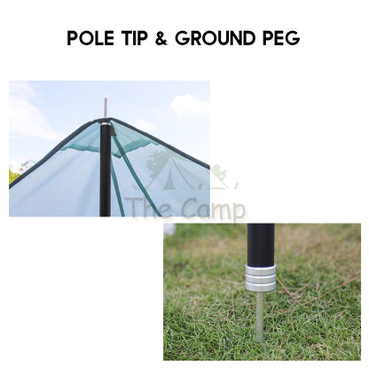 Camping Flysheet Tarp Adjustable Pole 26mm 2mm Heavy Duty Rod Tent Aluminium Long 2.8m Stand Awning Canvas Canopy Tiang