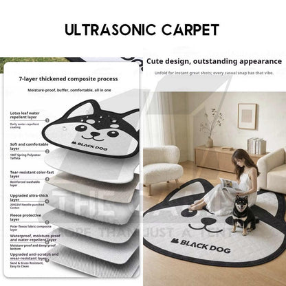 Blackdog Ultrasonic Carpet Picnic Mat Black Doggy Cute Portable Waterproof Outdoor CBD2650WS020 CBD2650201010